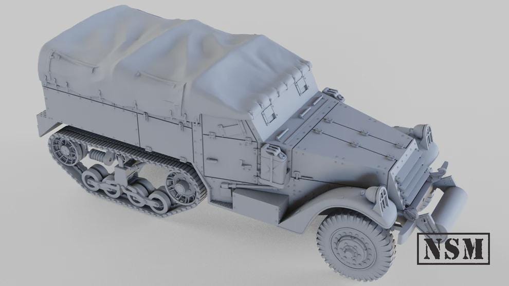 WWII US M2 Halftrack Mid Production Various Scales Historical Wargaming (US tariffs are pre-paid by us)