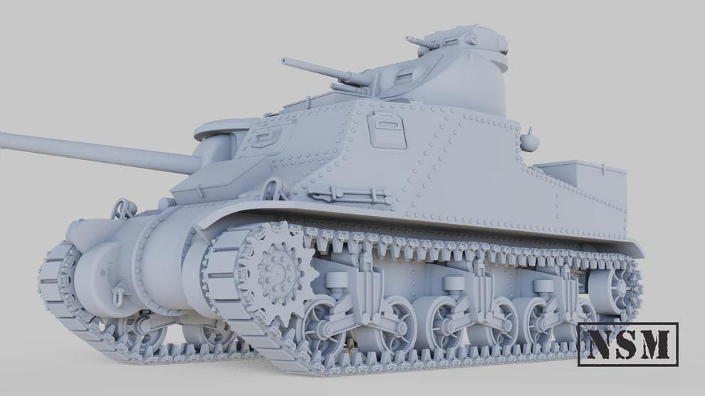 WWII US M3 and M3A1 M3A2 Lee Tank (1 model) Various Scales Historical Wargaming (US tariffs are pre-paid by us)