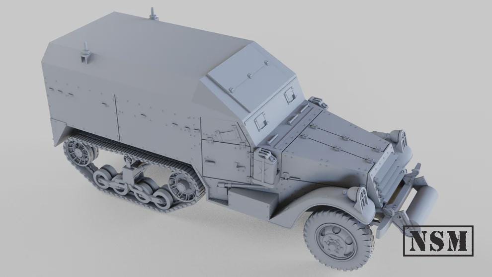 WWII US M3 Halftrack Command Variant Various Scales Historical Wargaming (US tariffs are pre-paid by us)