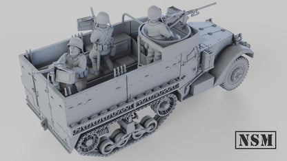 WWII US M3A1 Halftrack with Crew Various Scales Historical Wargaming (US tariffs are pre-paid by us)