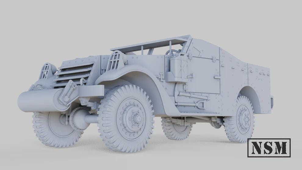 WWII British M3A1 Halftrack Ambulance Variant Various Scales Historical Wargaming (US tariffs are pre-paid by us)