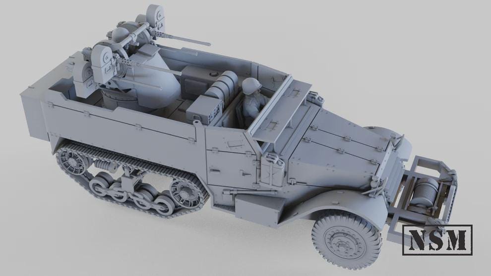 WWII Soviet M17 Quad HMG Halftrack Various Scales Historical Wargaming (US tariffs are pre-paid by us)