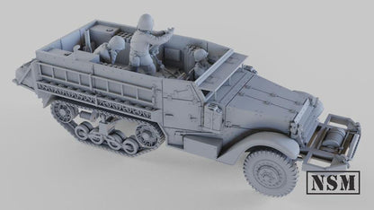 WWII US M21 Mortar Carrier Halftrack with Crew Variant Various Scales Historical Wargaming (US tariffs are pre-paid by us)