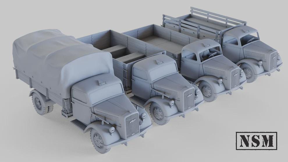 WWII German Opel Blitz (1 model) Various Scales Historical Wargaming (US tariffs are pre-paid by us)