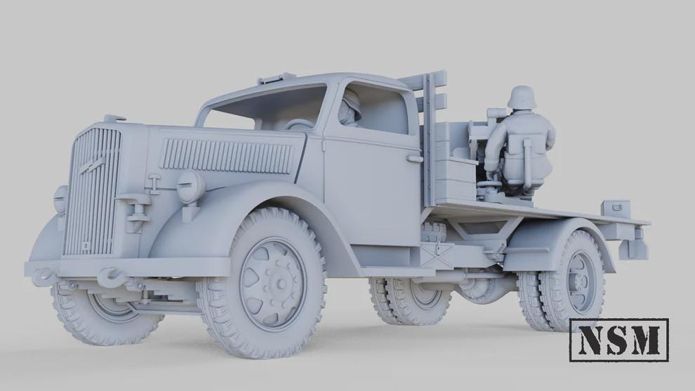 WWII German Opel Blitz with 2cm Flak 38 (1 model) Various Scales Historical Wargaming (US tariffs are pre-paid by us)