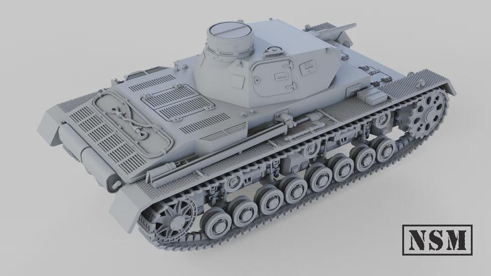 WWII German Panzer III Ausf B Various Scales Historical Wargaming (US tariffs are pre-paid by us)