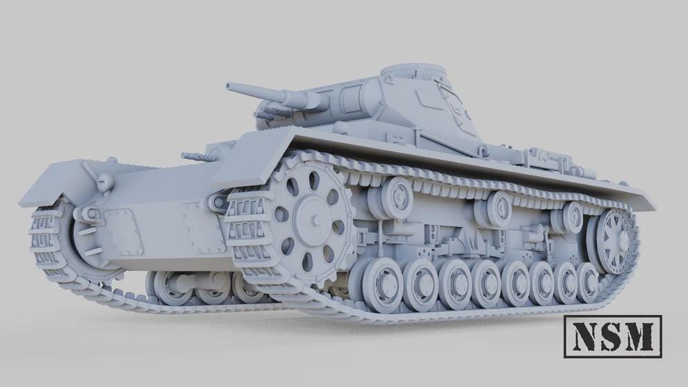 WWII German Panzer III Ausf C Various Scales Historical Wargaming (US tariffs are pre-paid by us)