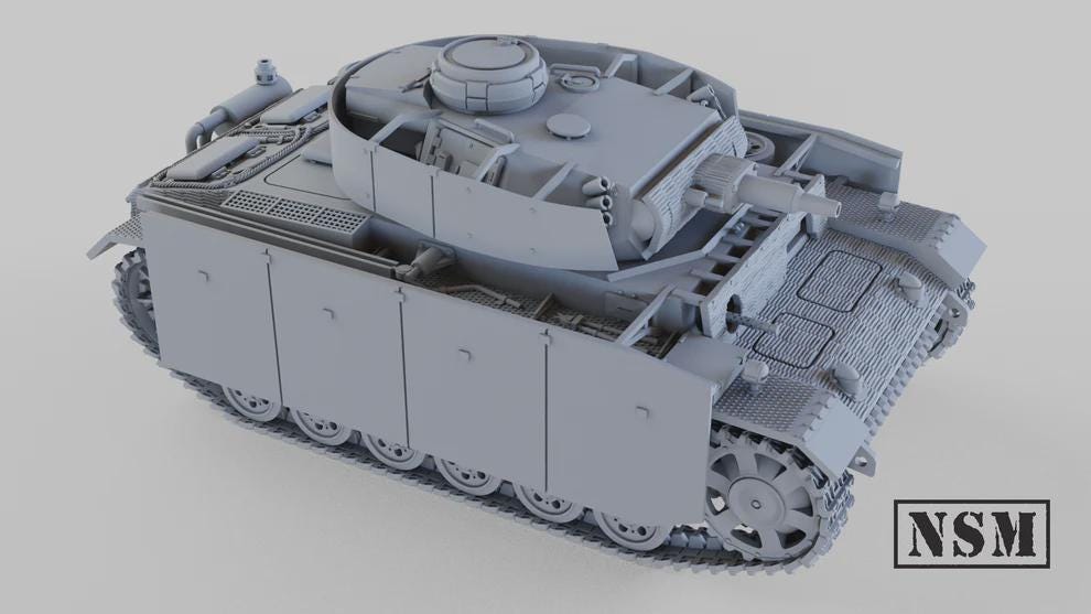 WWII German Panzer III Ausf N Various Scales Historical Wargaming (US tariffs are pre-paid by us)