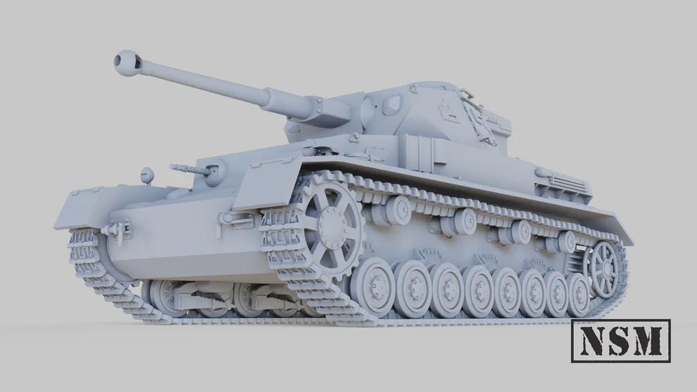 WWII German Panzer IV Ausf F2 Various Scales Historical Wargaming (US tariffs are pre-paid by us)