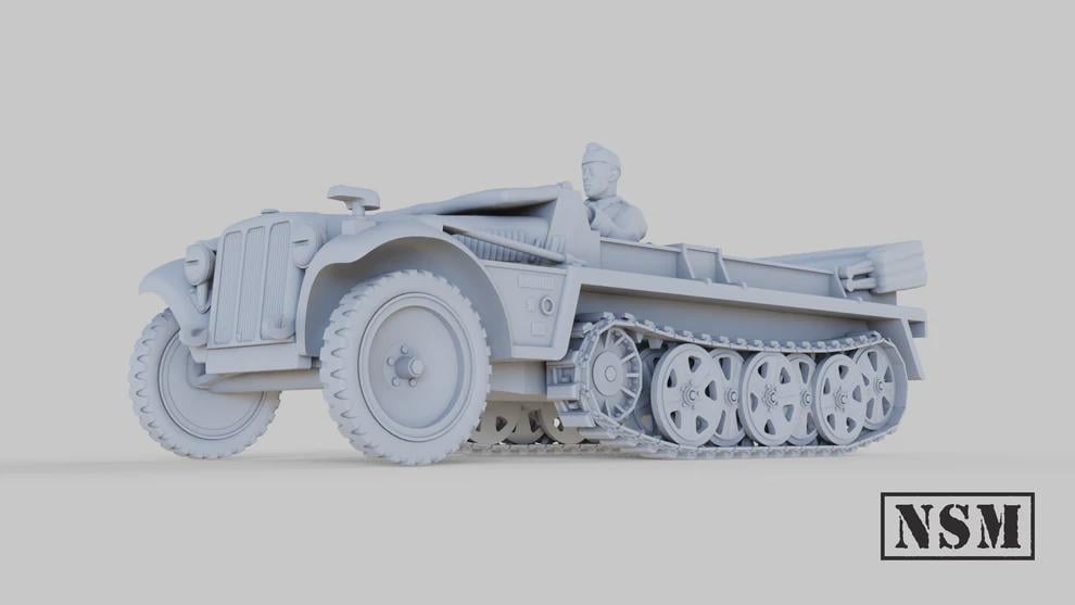 WWII German Sd.Kfz 10 Halftrack with Driver (1 model) Various Scales Historical Wargaming (US tariffs are pre-paid by us)