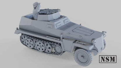 WWII German Sd.Kfz 250/4 with Crew (1 model) Various Scales Historical Wargaming (US tariffs are pre-paid by us)