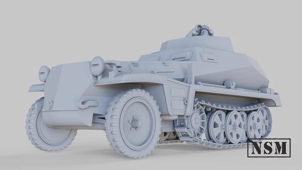 WWII German Sd.Kfz 250/4 with Crew (1 model) Various Scales Historical Wargaming (US tariffs are pre-paid by us)