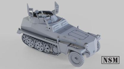WWII German Sd.Kfz 250/9 with Crew (1 model) Various Scales Historical Wargaming (US tariffs are pre-paid by us)