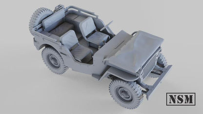 WWII Soviet Willys Jeep Set with Crew (1 model) Various Scales Historical Wargaming (US tariffs are pre-paid by us)