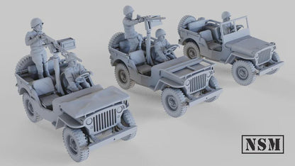 WWII Soviet Willys Jeep Set with Crew (1 model) Various Scales Historical Wargaming (US tariffs are pre-paid by us)