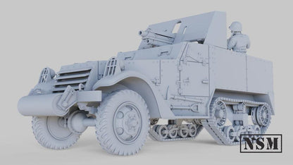 WWII US T30 75mm Howitzer Halftrack with Crew Various Scales Historical Wargaming (US tariffs are pre-paid by us)