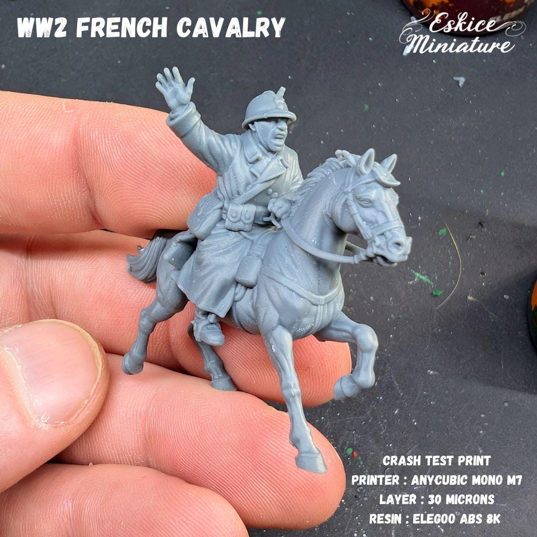 WWII French Cavalry Squad 2 (10 models) Various Scales Historical Wargaming (US tariffs are pre-paid by us)