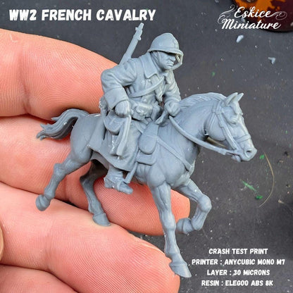 WWII French Cavalry Squad 2 (10 models) Various Scales Historical Wargaming (US tariffs are pre-paid by us)