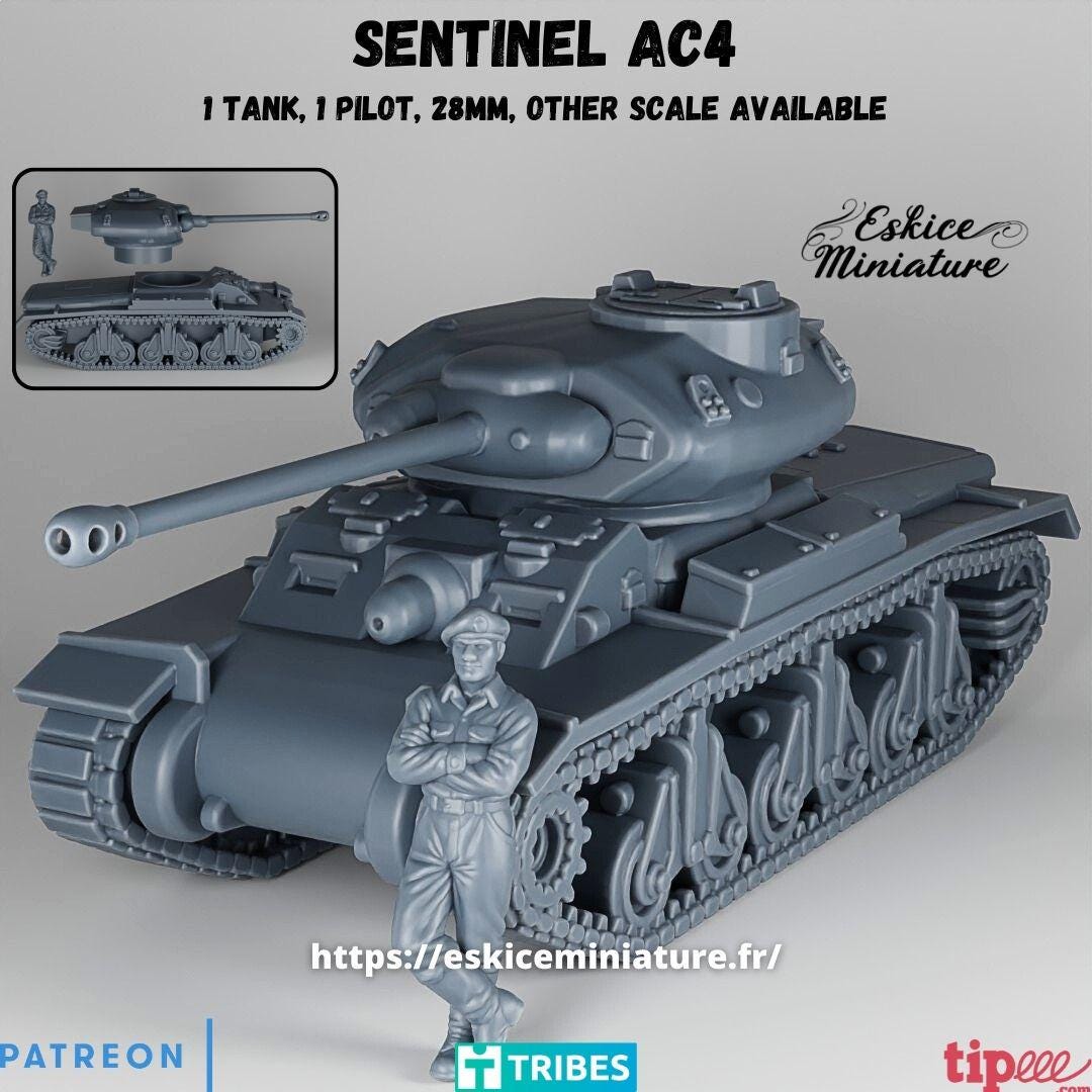 WWII Australian AC4 Tank with Driver Various Scales Historical Wargaming (US tariffs are pre-paid by us)