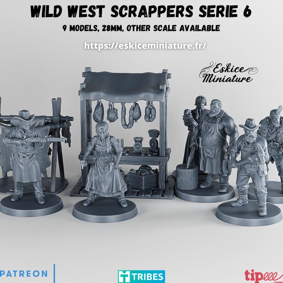 Wild West Civilians Set 2 (9 models) Various Scales Historical Wargaming (US tariffs are pre-paid by us)