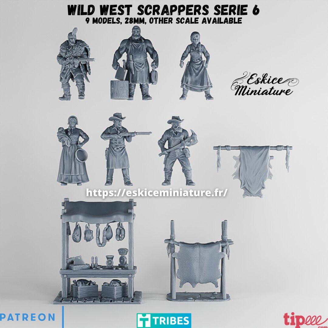 Wild West Civilians Set 2 (9 models) Various Scales Historical Wargaming (US tariffs are pre-paid by us)