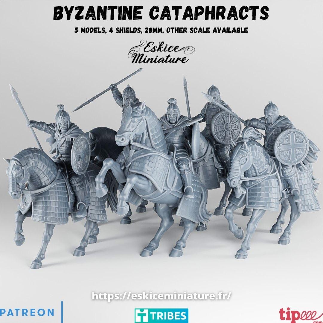 Ancient Byzantine Empire Cataphract Heavy Cavalry (10 models) Crew Various Scales Historical Wargaming (US tariffs are pre-paid by us)