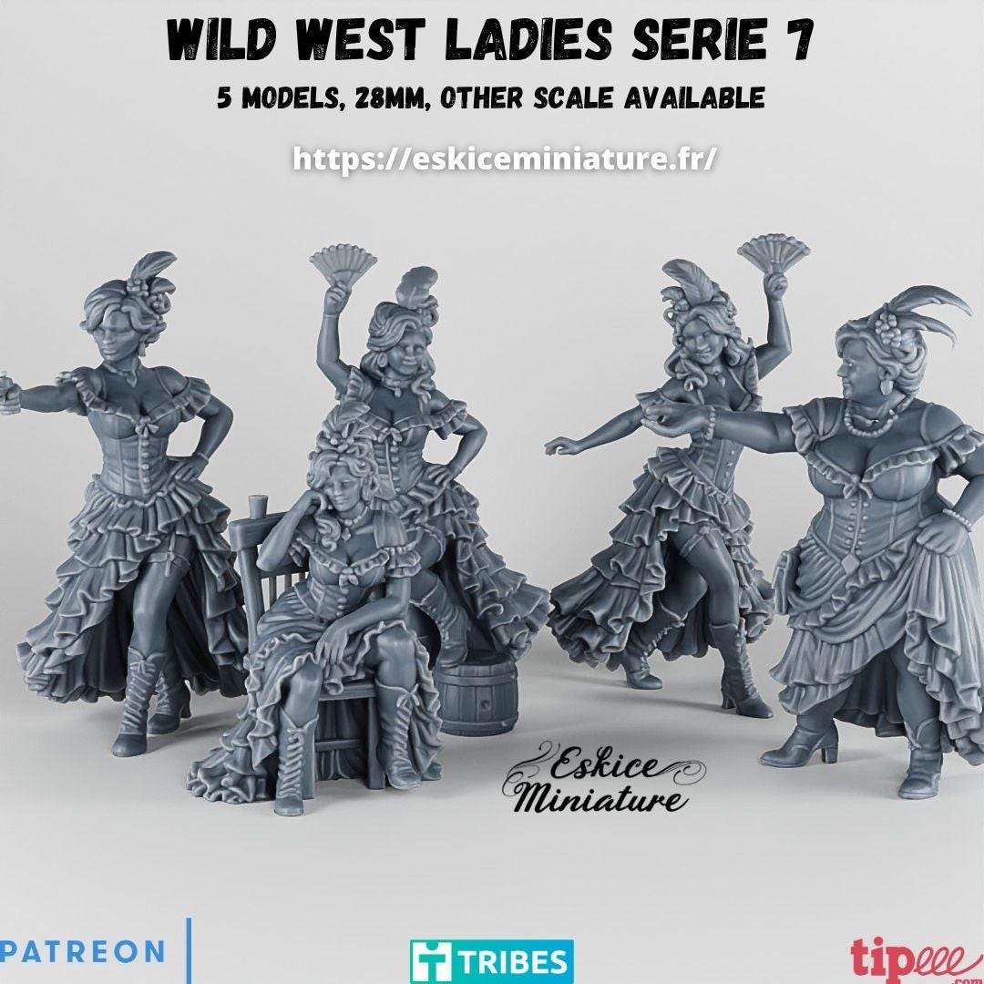 Wild West Courtesans Burlesque Dancers (5 models) Various Scales Historical Wargaming (US tariffs are pre-paid by us)