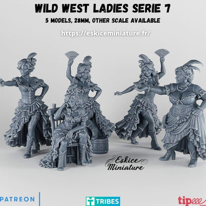 Wild West Courtesans Burlesque Dancers (5 models) Various Scales Historical Wargaming (US tariffs are pre-paid by us)