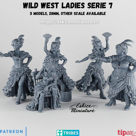 Wild West Courtesans Burlesque Dancers (5 models) Various Scales Historical Wargaming (US tariffs are pre-paid by us)