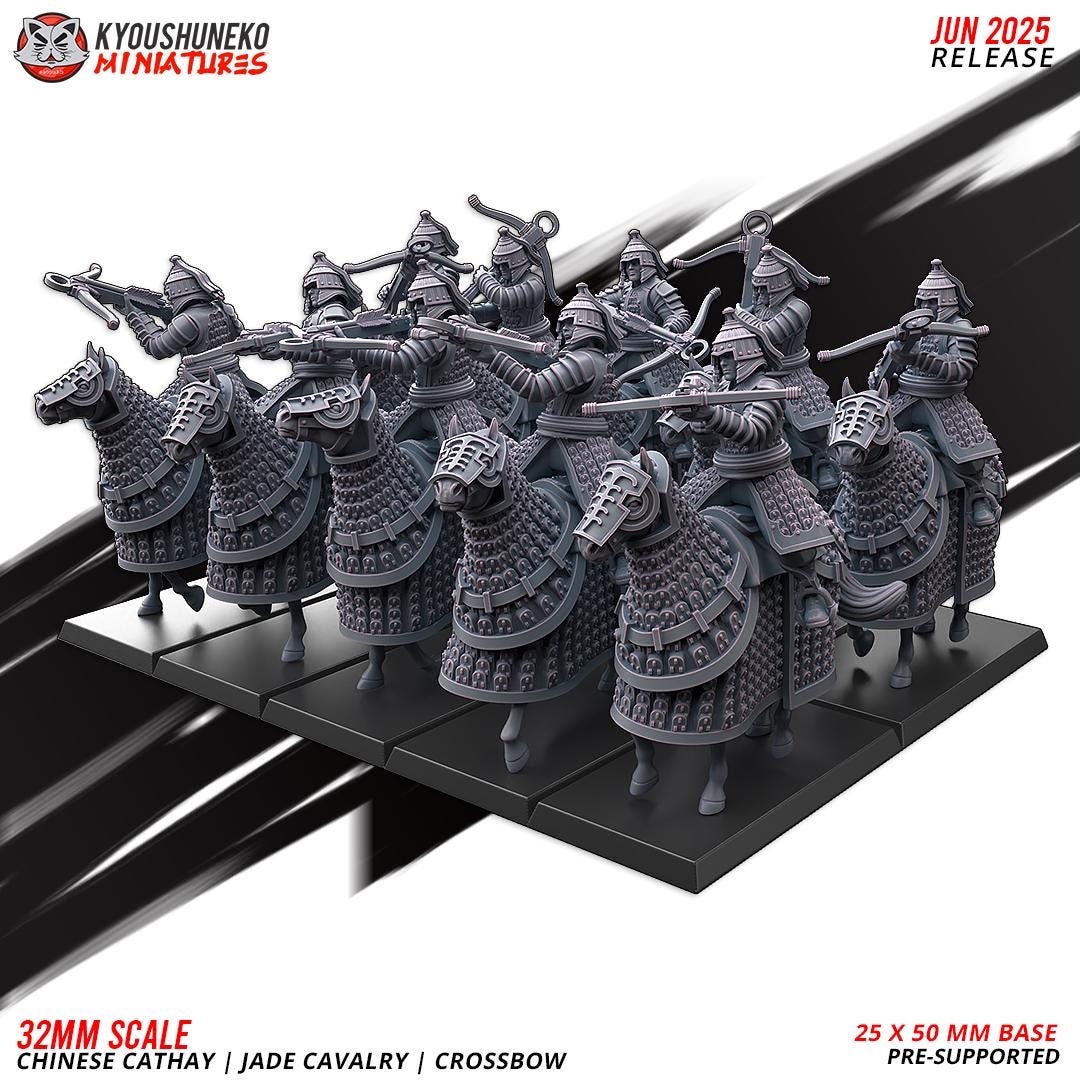Ancient Chinese Cathay Jade Warriors Crossbowmen Cavalry (10 models) Various Scales Historical Wargaming (US tariffs are pre-paid by us)