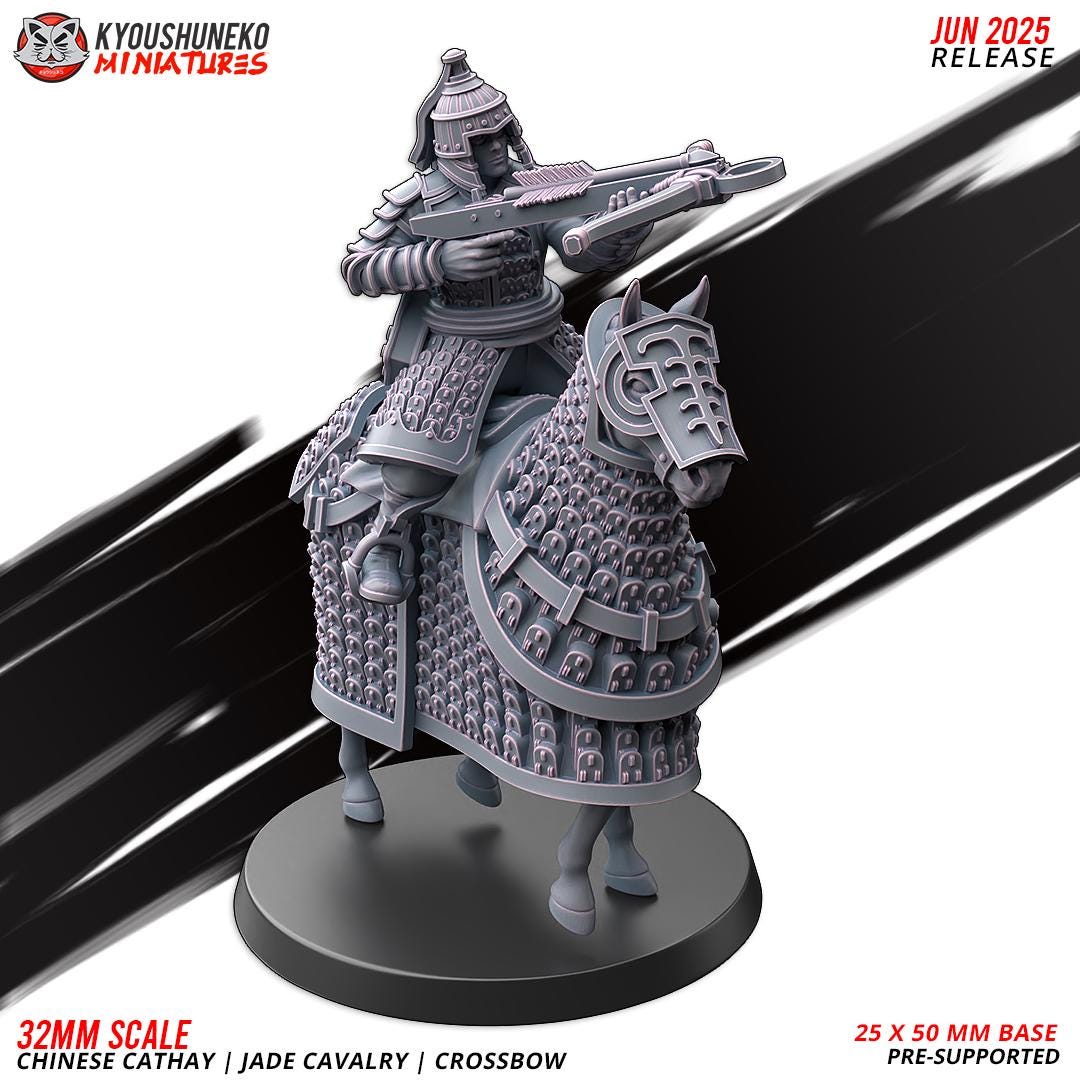 Ancient Chinese Cathay Jade Warriors Crossbowmen Cavalry (10 models) Various Scales Historical Wargaming (US tariffs are pre-paid by us)