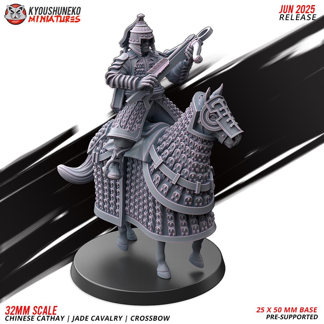 Ancient Chinese Cathay Jade Warriors Crossbowmen Cavalry (10 models) Various Scales Historical Wargaming (US tariffs are pre-paid by us)