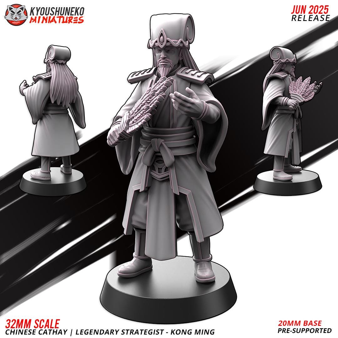 Ancient Chinese Cathay Legendary Strategist Kong Ming (1 model) Various Scales Historical Wargaming (US tariffs are pre-paid by us)