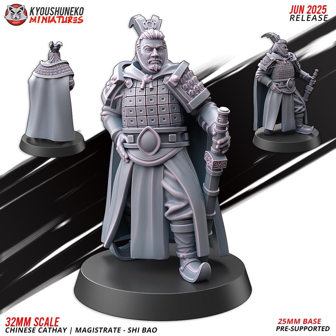 Ancient Chinese Cathay Magistrate Shi Bao (1 model) Various Scales Historical Wargaming (US tariffs are pre-paid by us)