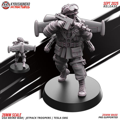 German Weird War Jetpack Troopers Tesla SMGs (10 models) Various Scales SF Wargaming (US tariffs are pre-paid by us)