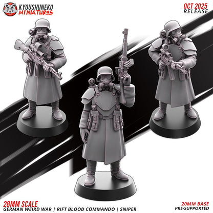 Axis Weird War Rift Blood Commando Escort with SMGs or Assault Rifles (3 models) Various Scales Sf Wargaming (US tariffs are pre-paid by us)