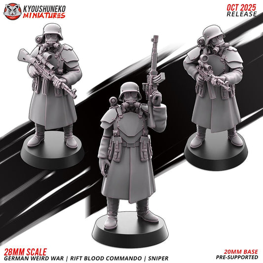 Axis Weird War Rift Blood Commando Escort with SMGs or Assault Rifles (3 models) Various Scales Sf Wargaming (US tariffs are pre-paid by us)
