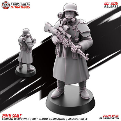 Axis Weird War Rift Blood Commando Escort with SMGs or Assault Rifles (3 models) Various Scales Sf Wargaming (US tariffs are pre-paid by us)