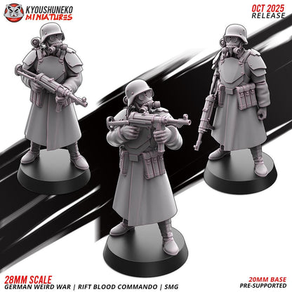 Axis Weird War Rift Blood Commando Escort with SMGs or Assault Rifles (3 models) Various Scales Sf Wargaming (US tariffs are pre-paid by us)