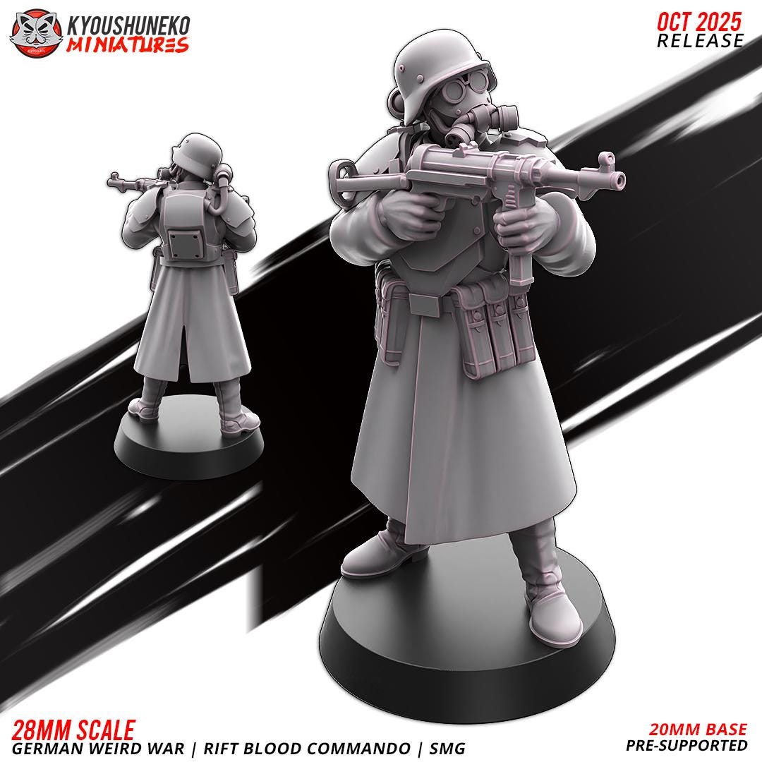 Axis Weird War Rift Blood Commando Escort with SMGs or Assault Rifles (3 models) Various Scales Sf Wargaming (US tariffs are pre-paid by us)