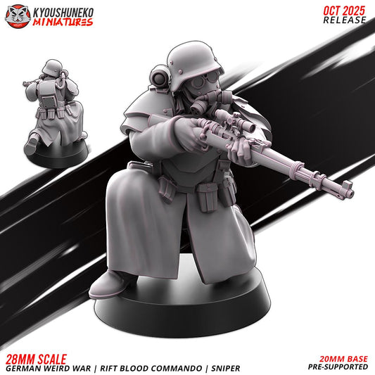 Weird War German Rift Blood Commando Sniper (1 models) Various Scales Sf Wargaming (US tariffs are pre-paid by us)
