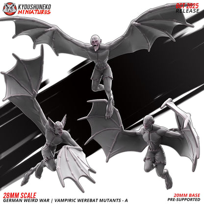 Weird War German Vampiric Werebat Mutants (6 models) Various Scales SF Wargaming (US tariffs are pre-paid by us)