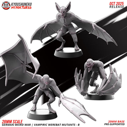 Weird War German Vampiric Werebat Mutants (6 models) Various Scales SF Wargaming (US tariffs are pre-paid by us)