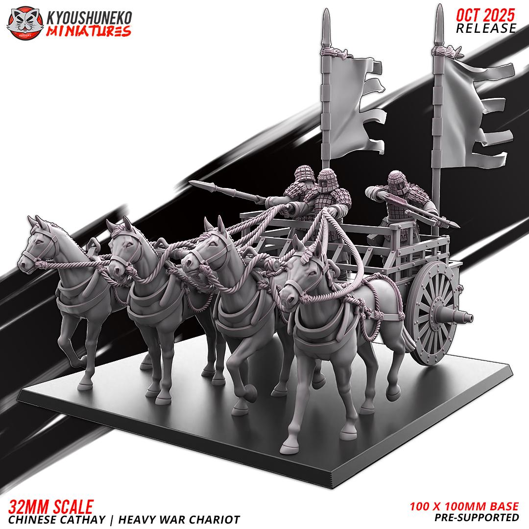Ancient Chinese Cathay Heavy War Chariot Various Scales Fantasy Wargaming (US tariffs are pre-paid by us)