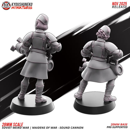 Weird War Soviet War Maidens Sound Cannon Team (2 models) Various Scales Sf Wargaming (US tariffs are pre-paid by us)