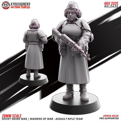Weird War Soviet War Maidens Squad with Assault Rifles (10 models) Various Scales SF Wargaming (US tariffs are pre-paid by us)