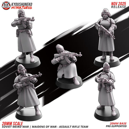 Weird War Soviet War Maidens Squad with Assault Rifles (10 models) Various Scales SF Wargaming (US tariffs are pre-paid by us)