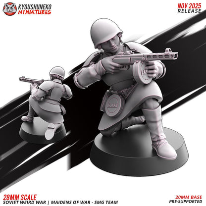 Weird War Soviet War Maidens Squad with SMGs (10 models) Various Scales SF Wargaming (US tariffs are pre-paid by us)
