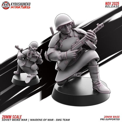 Weird War Soviet War Maidens Squad with SMGs (10 models) Various Scales SF Wargaming (US tariffs are pre-paid by us)