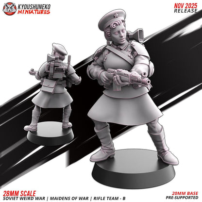 Weird War Soviet War Maidens Squad with Rifles (10 models) Various Scales SF Wargaming (US tariffs are pre-paid by us)